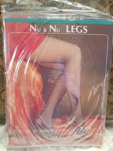 Nu & Nu LEGS sheer purple with FLOCK & RHINESTONE Pantyhose,ONE SIZE 100-165 LBS