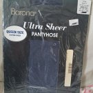 New-Ultra sheer   Pantyhose Queen EXTRA WIDE Navy  160-210 LBS  1X2X sandalfoot