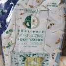 2 pairs 100% Cotton Earth Therapeutics Moisturizing Foot Socks /Tea Tree Oil