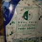 2 pairs 100% Cotton Earth Therapeutics Moisturizing Foot Socks /Tea Tree Oil