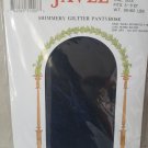 NEW-VINTAGE JAVEL Shimmery Glitter Pantyhose, QUEEN SIZE - 165 - 250 LBS Black