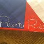 NEW UNISEX Puerto Rico Flag metal bead word Face Mask, 22"x22" Bandana, Scarf