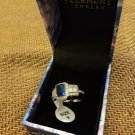 NIB  PIERMONT JEWELS-RING SIZE 9. BLUE GEM  silver color sorounded diamond  like
