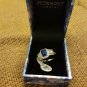 NIB PIERMONT JEWELS-RING SIZE 9. BLUE GEM silver color sorounded diamond like