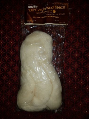 2 Bucilla 100% virgin wool fleece natural unspun wool 1 OZ=28 gram & made in USA