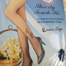 New Sheerly Touch Ya  black with RHINESTONE Pantyhose,QUEEN SIZE 165-250 LBS
