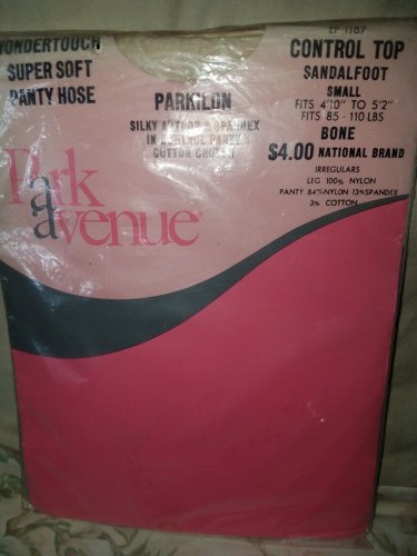 New Park Avenue Small size Bone color sandal control top Pantyhose 85-110 LBS
