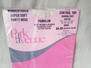 New Park Avenue Medium Bone color sandal control top Pantyhose 110-135 LBS