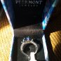 NIB PIERMONT JEWELS-RING SIZE 9. BLUE GEM silver color 4little blue gems sides