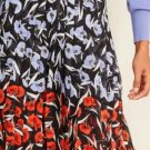 Ann Taylor  NWOT Poppy Flowers Pleated Knee Length Skirt Fully Lined Size 10