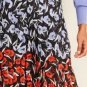 Ann Taylor  NWOT Poppy Flowers Pleated Knee Length Skirt Fully Lined Size 10