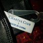NWOT Charter Club women's Leather & Cashmere Gloves Black M/L Touch Screen Tech.