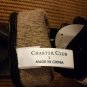 NWOT Charter Club women's Leather & Cashmere Gloves Black M/L Touch Screen Tech.