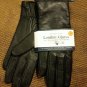 NWT Charter Club women's Leather & Cashmere Gloves Black S Touch Screen Tech.