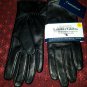 NWT Charter Club women's Leather & Cashmere Gloves  Black S/M Touch Screen Tech.