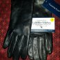 NWT Charter Club women's Leather & Cashmere Gloves Black S/M Touch Screen Tech.