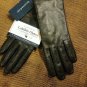 NWT Charter Club women's Leather & Cashmere Gloves Black S/M Touch Screen Tech.