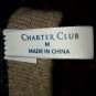 NWT Charter Club women's Leather & Cashmere Gloves Black S/M Touch Screen Tech.