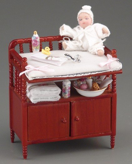 Dollhouse Miniature Baby Changing Table Set Reutter Porcelain 1:12 scale F47A 