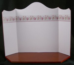 Reutter Porcelain EMPTY PINK ROOM BOX VIGNETTE Ready to decorate with your Miniatures!