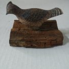 Maine Artist L W Stevens R. Grouse Carved Wood Folk Art Bird