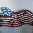 Folk Outsider Art American Flag Stretched 8 Track Tapes red white blue