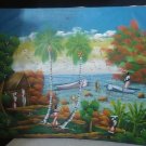 Vintage Haitian Haiti Signed Painting Acrylic or Oil