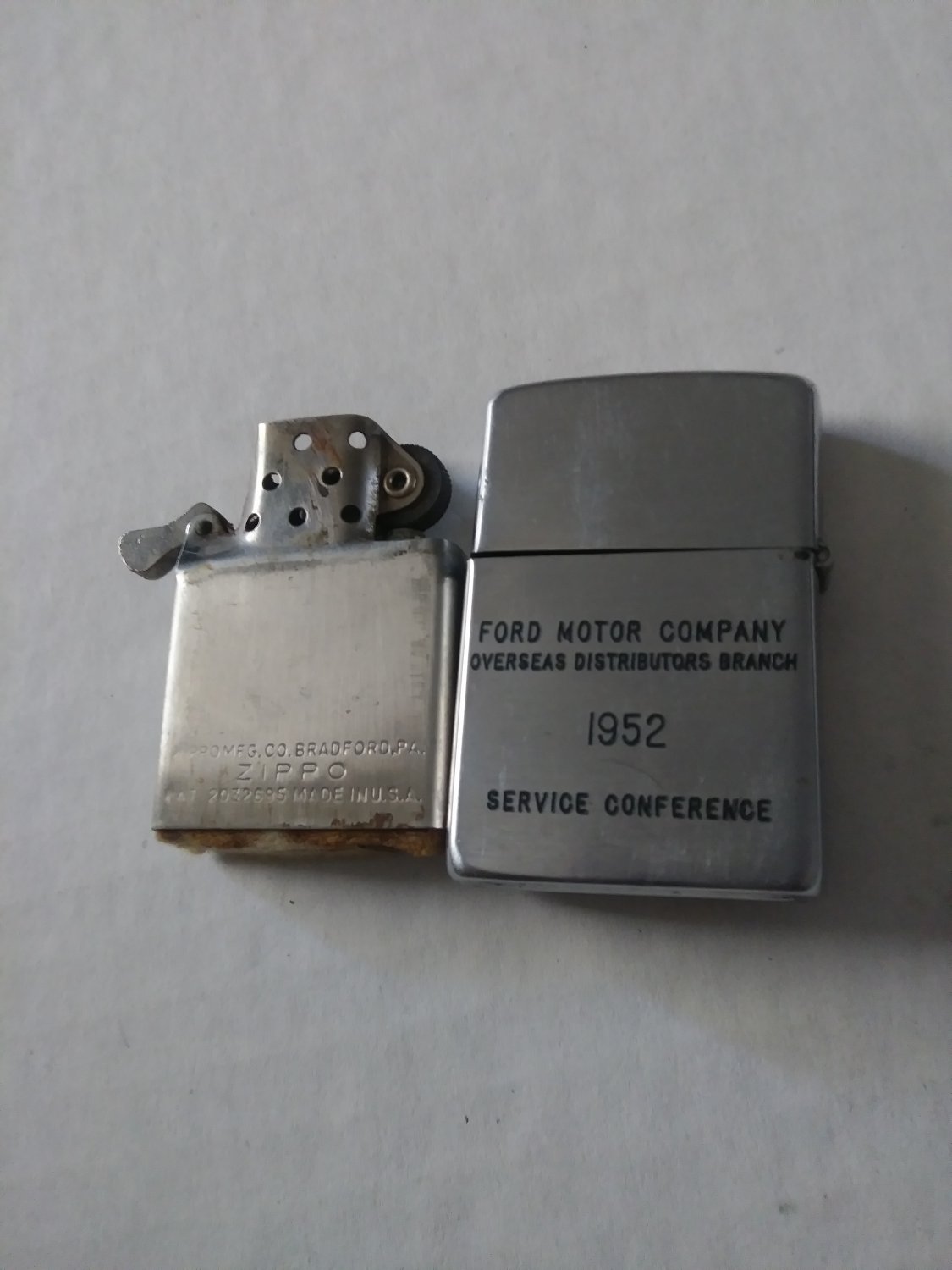 1952 One of a Kind Zippo/ Ford Service overseas Pat #2032695 HTF