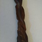 Vintage Modernist Abstract Wood Carved Nude Statue Dark Wood 20" Long
