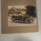 Vintage Early B & W Photo Parade Automobile With Flowers Decoration