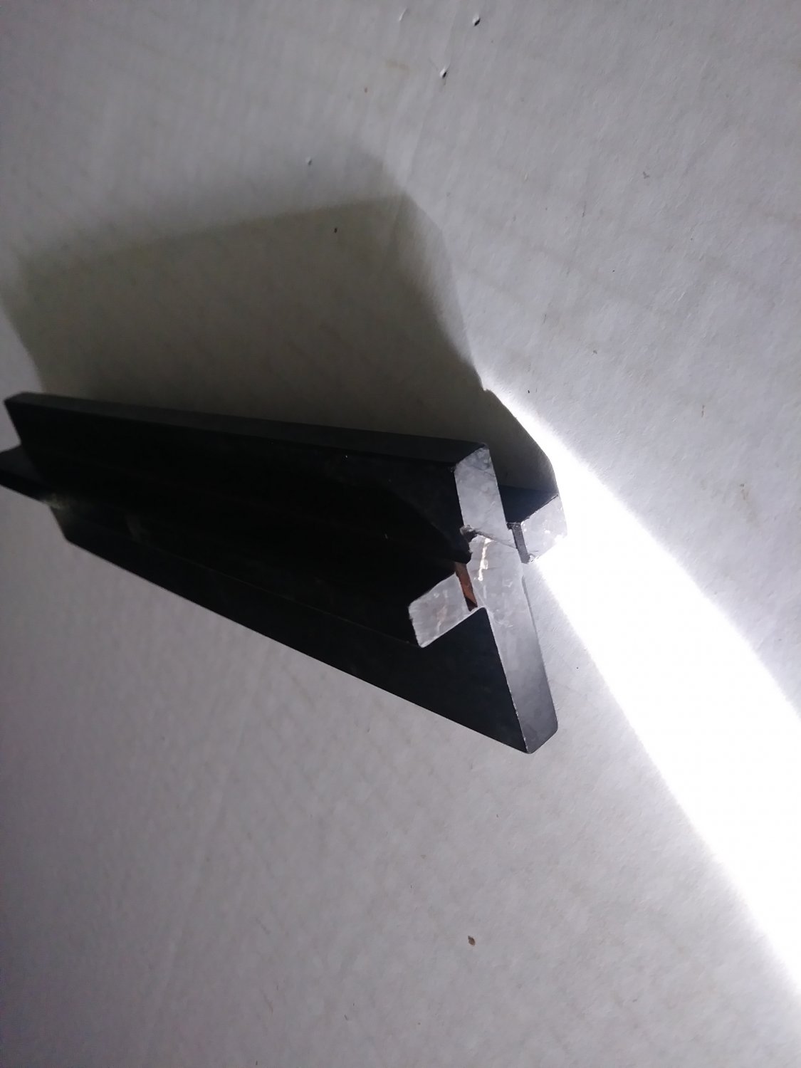 Vintage Black Bakelite Cross Slab 7" Long