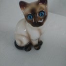 Vintage Enesco Big Blue Eyes Siamese Kitty Cat Ceramic Figure 7"
