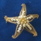 Vintage Gold Tone Alioto Adriana Italy 800 Silver Filigree Starfish Pin