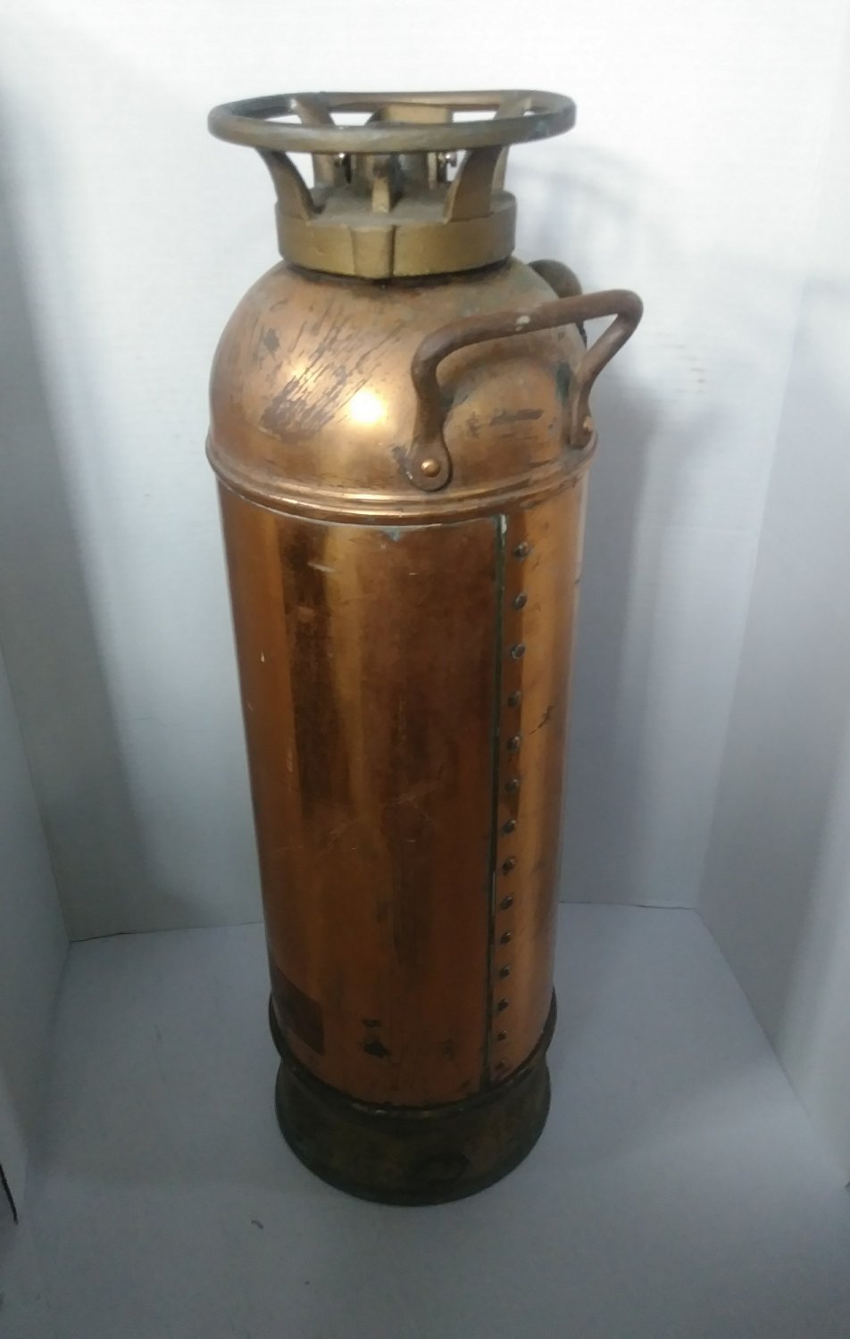 Antique Copper Brass Badger's Fire Extinguisher