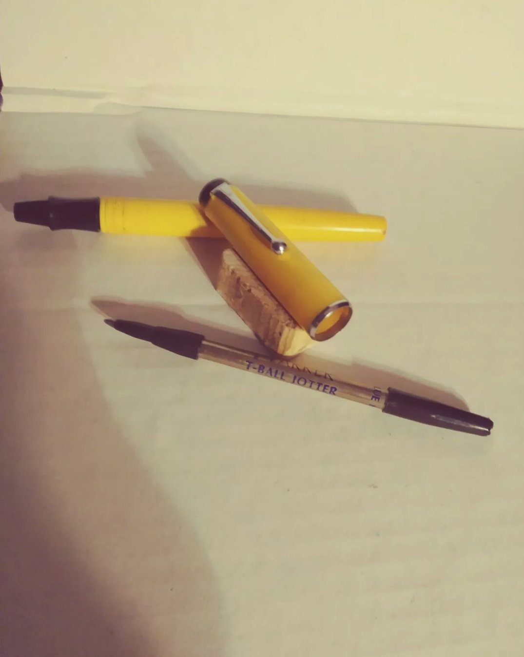 Vintage 1970s Parker Yellow Ballpoint Pen TBall Jotter USA