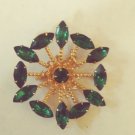 Vintage Pinwheel Rhinestone Pin Brooch Jewelry
