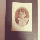 Antique Cabinet Card Photo Young Lad With Big Bowtie