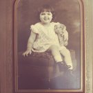 Antique Cabinet Card Photo Young Girl With Stuffed Dog