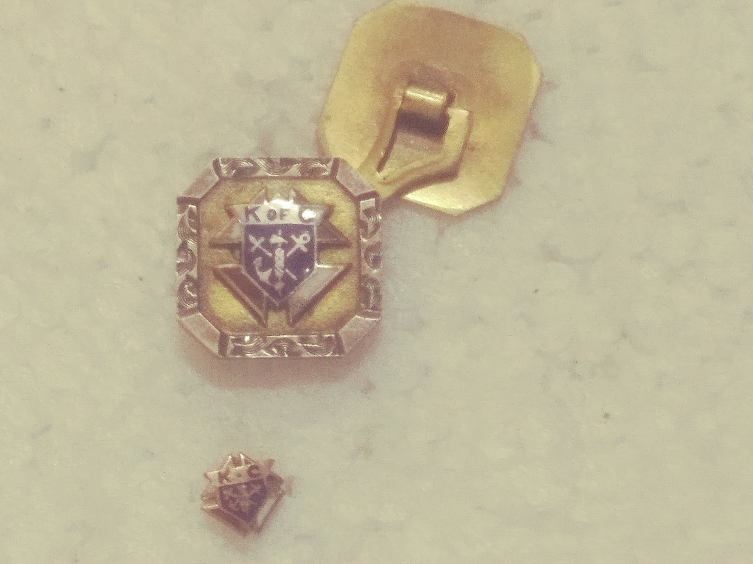 K of C Knights of Columbus cufflink and pin