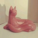 Haeger Pink Pottery Large Cat Vintage Modern Ceramic Reclining Model #310