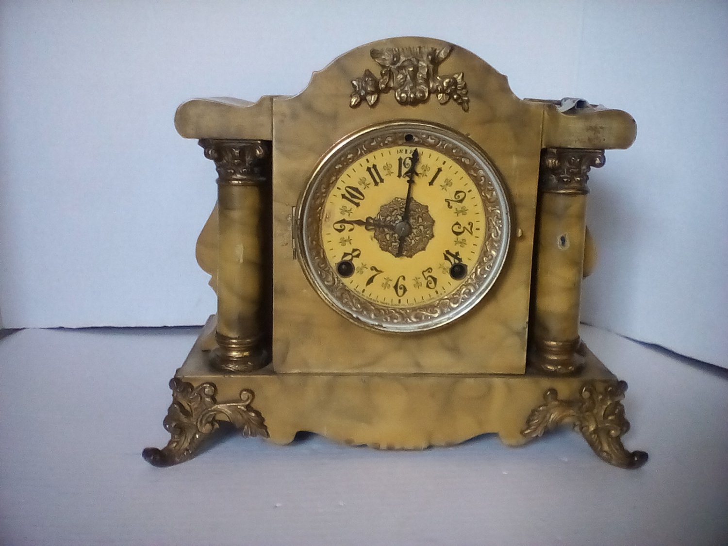 Antique Steel Case New Haven Clock
