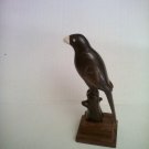 Carved Horn Art Parrot Statue On Wood Base