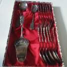 Vintage Rose Handle Silver Plate Cake Server 15 Piece Set