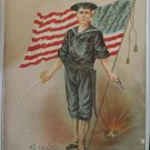Antique Dated 1898 16x20 Standing By His Colors Lithograph Print In Wood Gold Frame