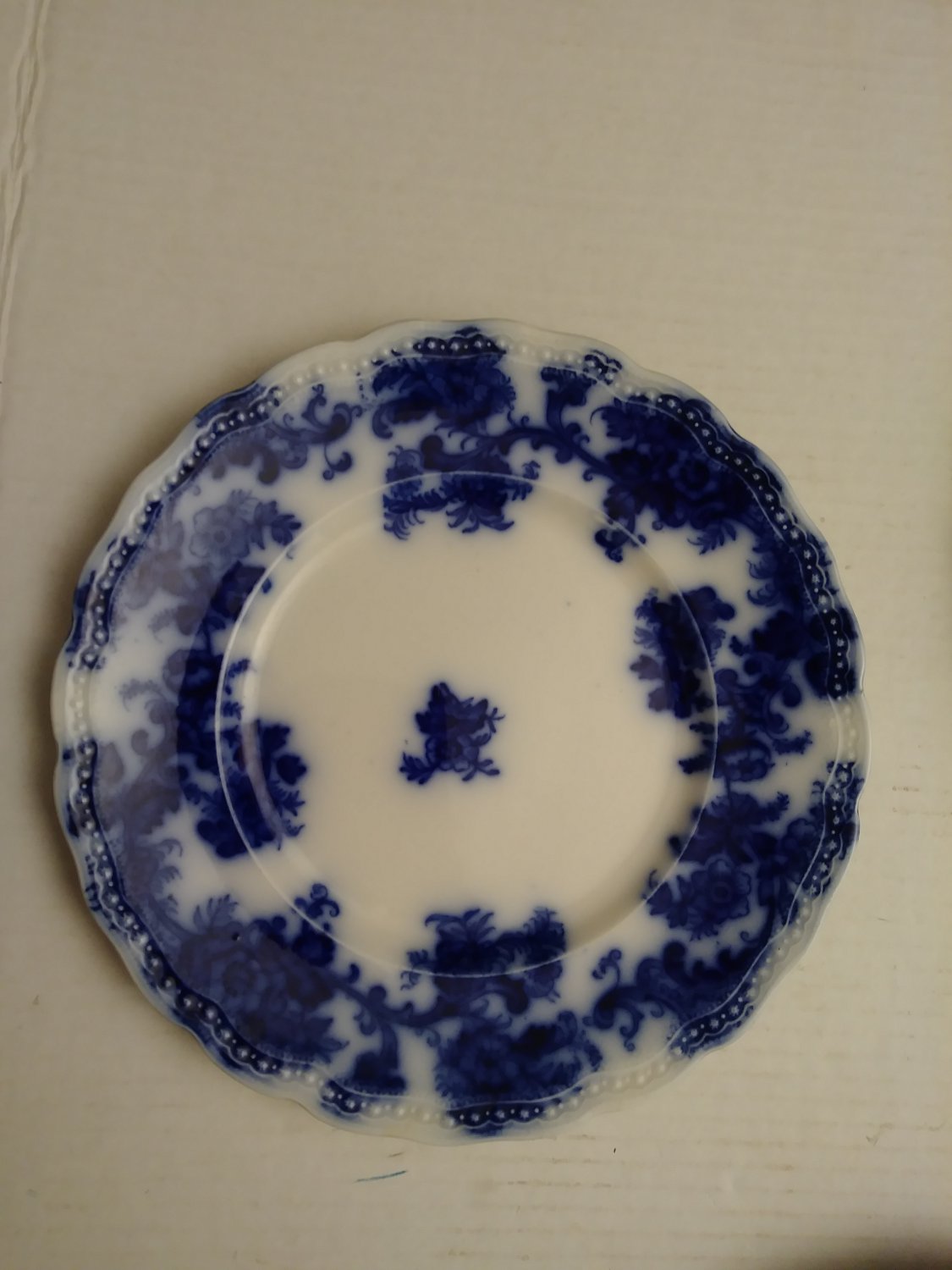 Antique 1890s Lancaster England Pottery 9" Flow Blue Plate