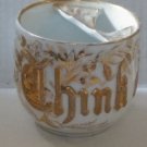 Antique Victorian Gold Gilded Porcelain Moustache Cup Think Of Me