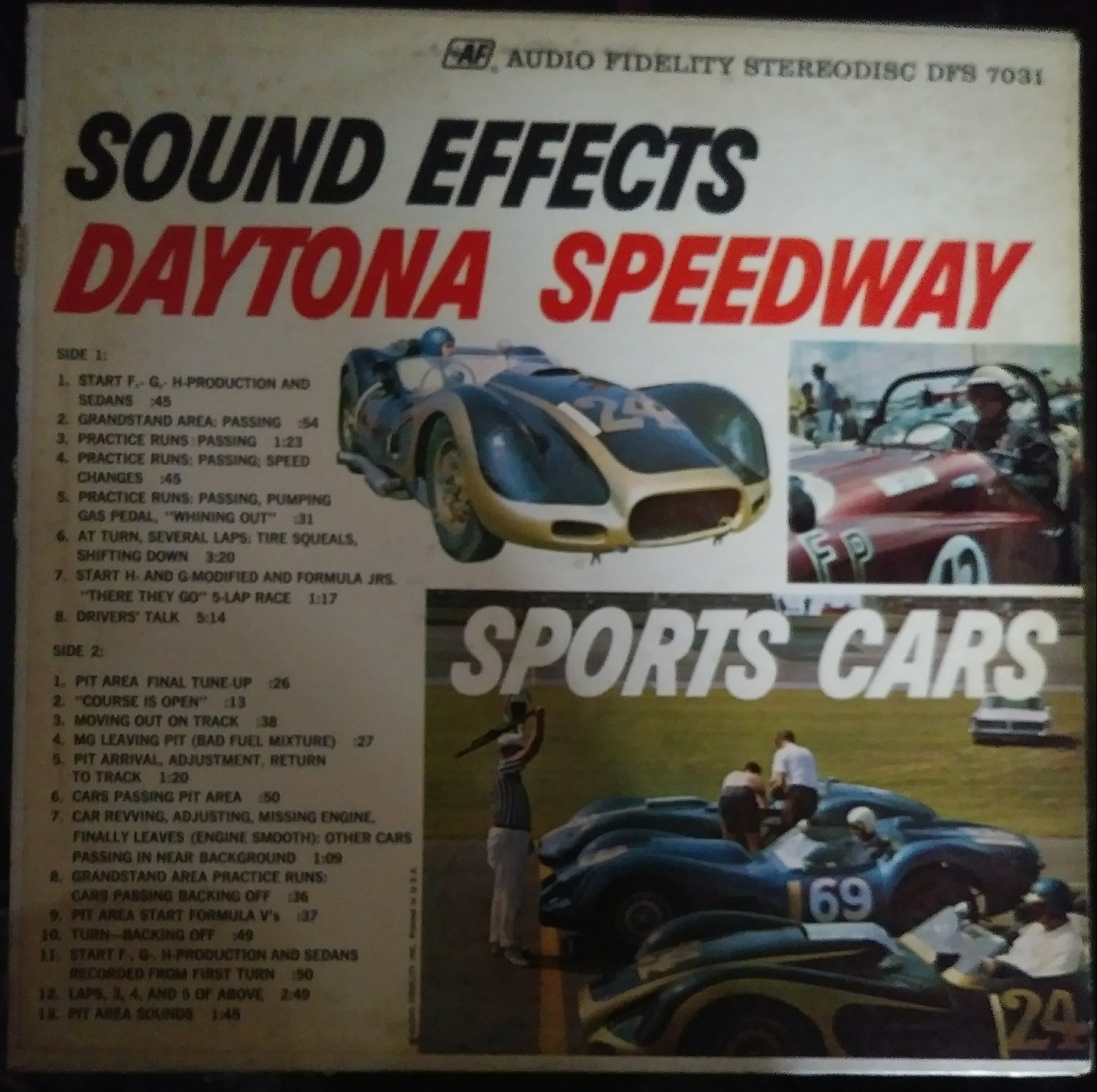 1964 Album Daytona Speedway Sound Effects Vinyl Lp