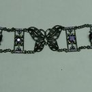 Metal filigree Butterfly Bracelet With Rhinestones