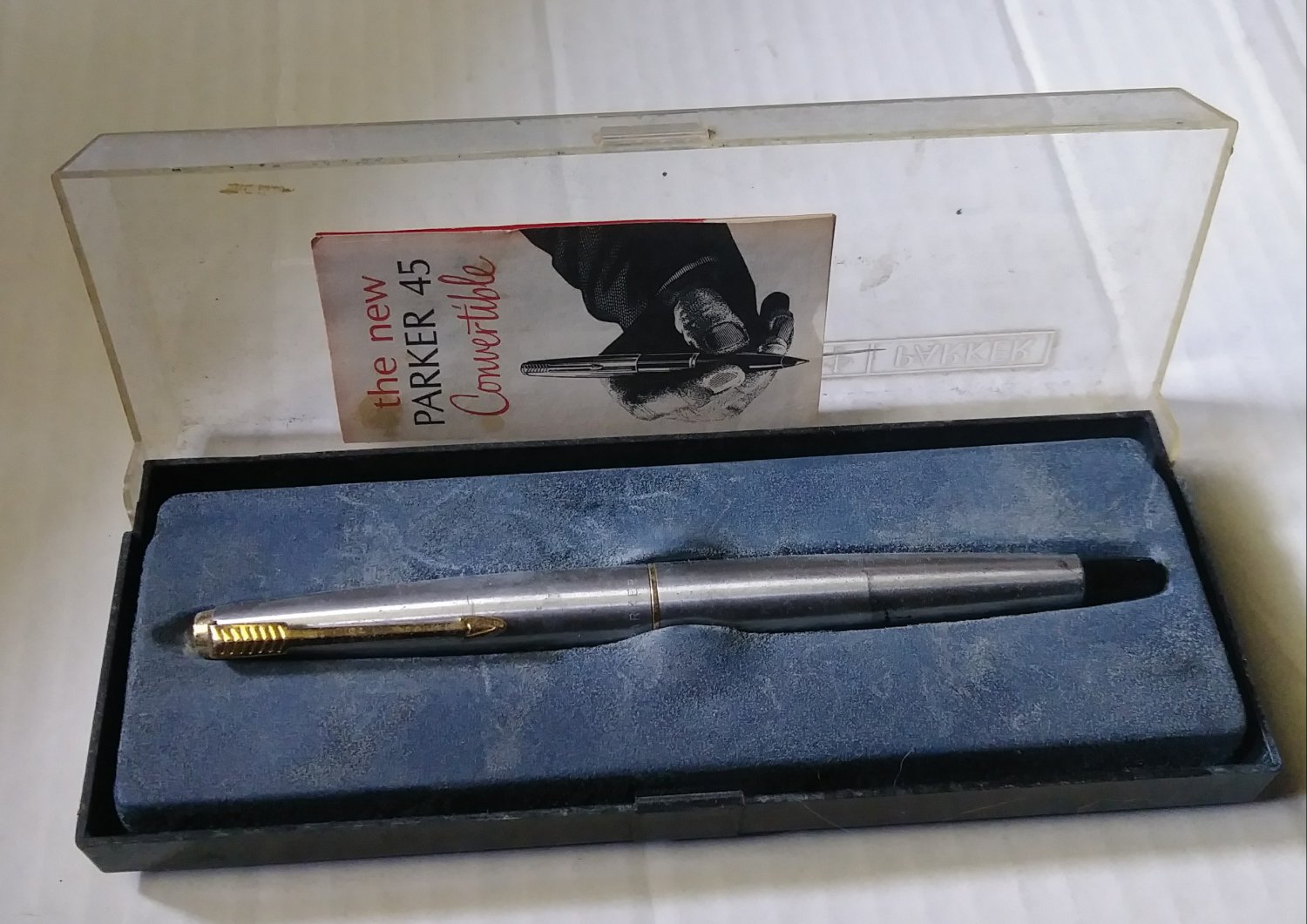 Vintage Parker 45 Convertible Fountain Pen In Box UNtested