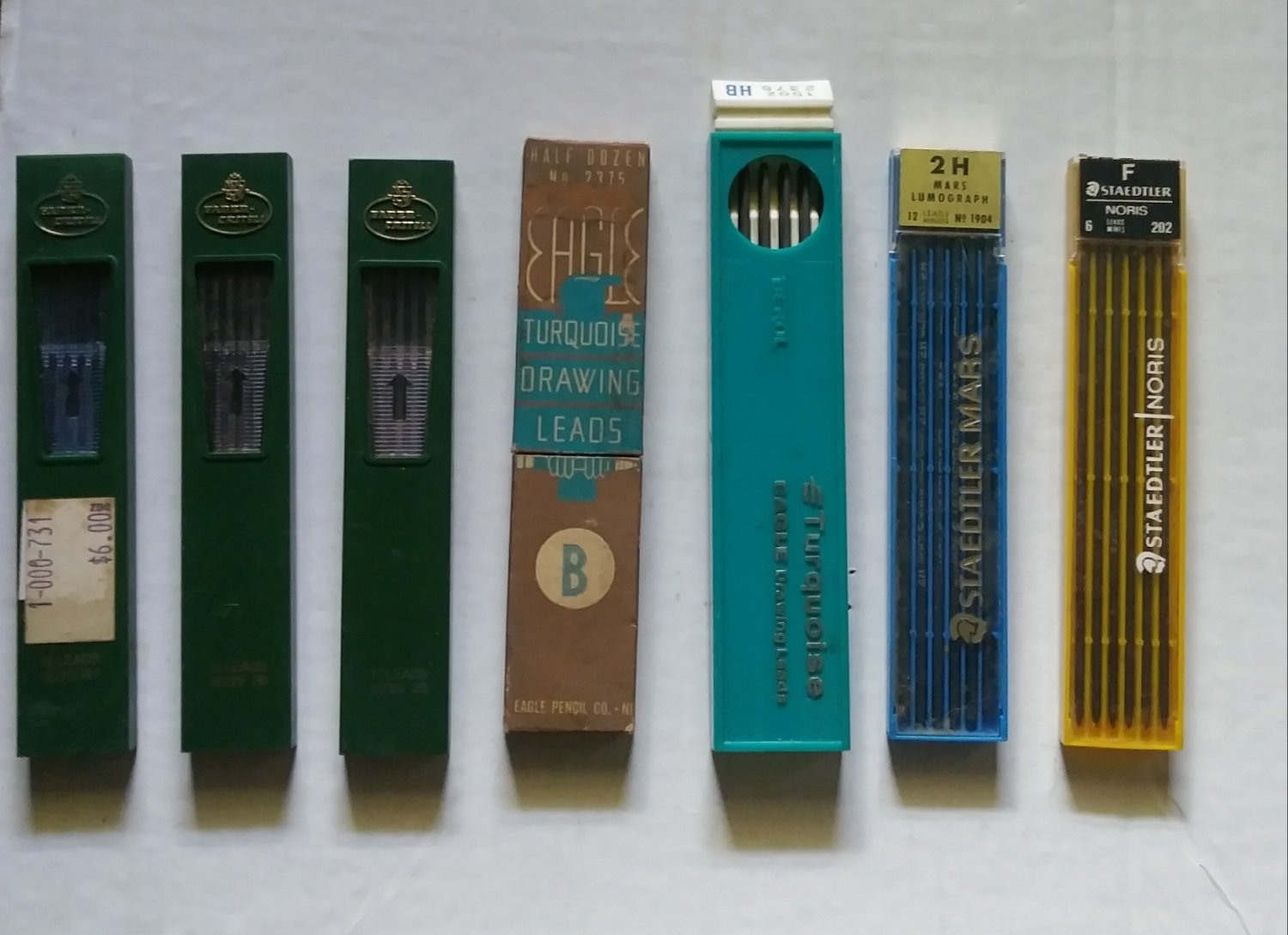 Vintage Mixed Lot Lead Refills Faber-crstell,Staedtler,Eagle,Turquoise Leads